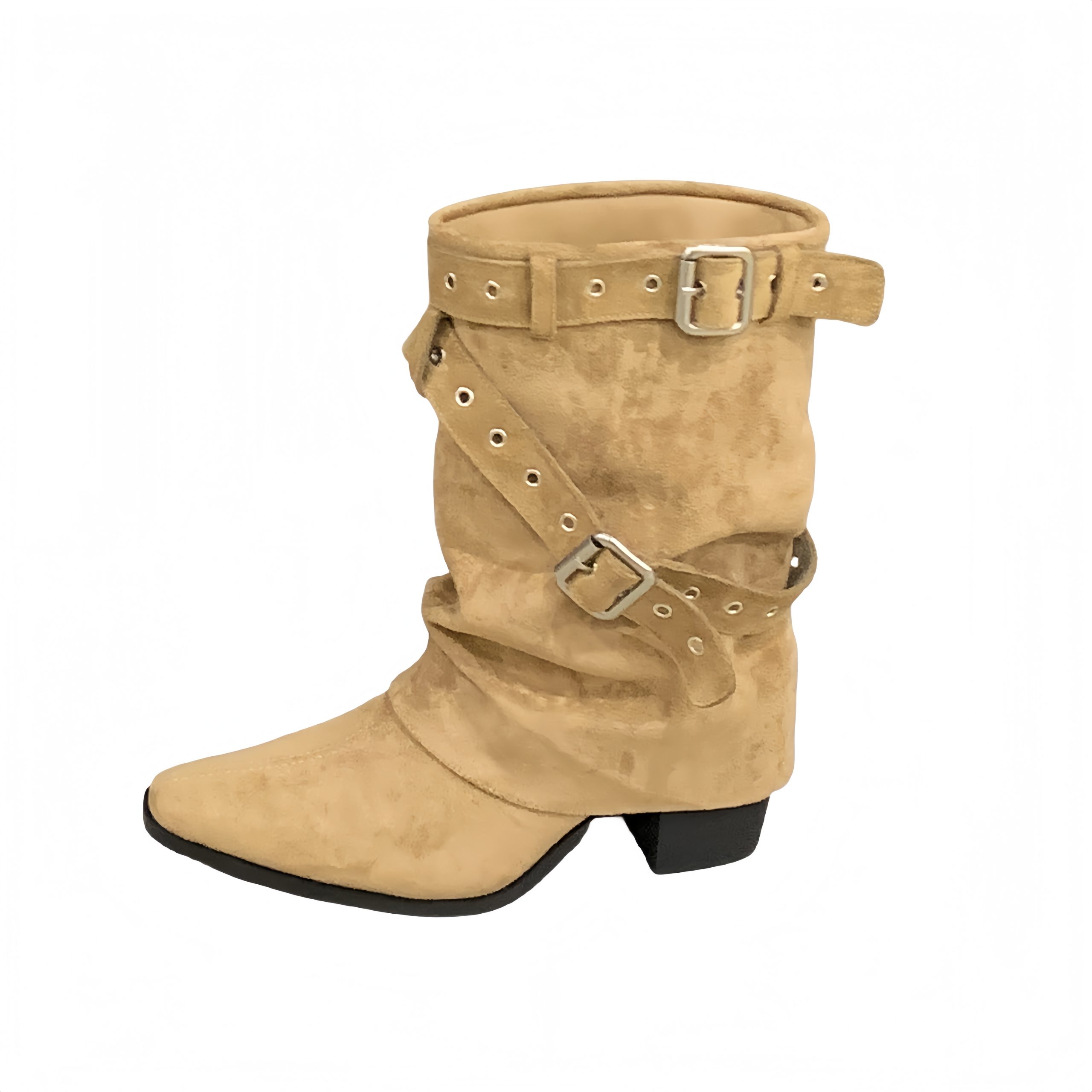 2025-new-american-hot-girl-belt-buckle-tube-boots-short-boots-womens-pointed-toe-western-cowboy-boots_4 2025 New American Hot Girl Belt Buckle Tube Boots Short Boots Women's Pointed Toe Western Cowboy Boots