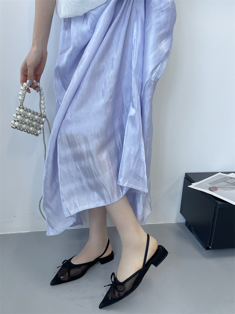 2025 Summer Mesh Pointed Toe Closed Toe Flat Slippers for Women