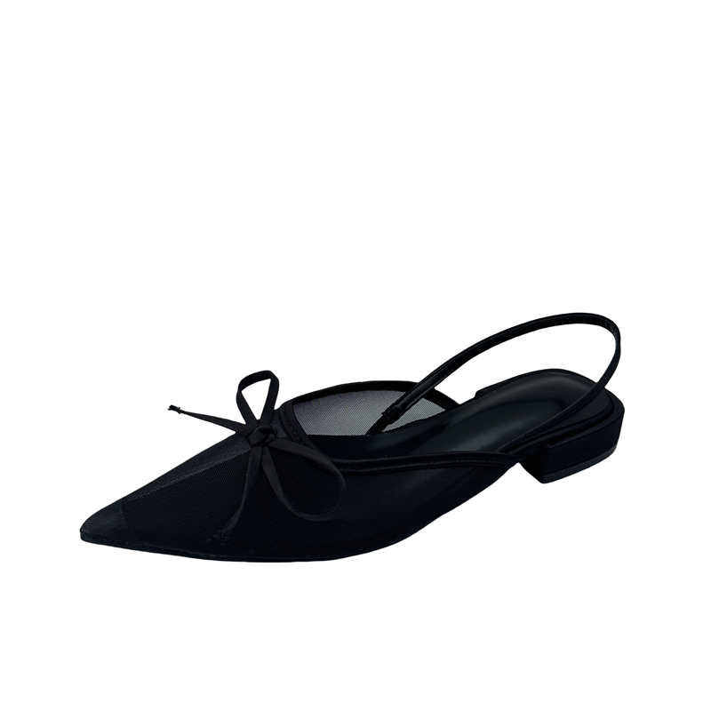 2025 Summer Mesh Pointed Toe Closed Toe Flat Slippers for Women