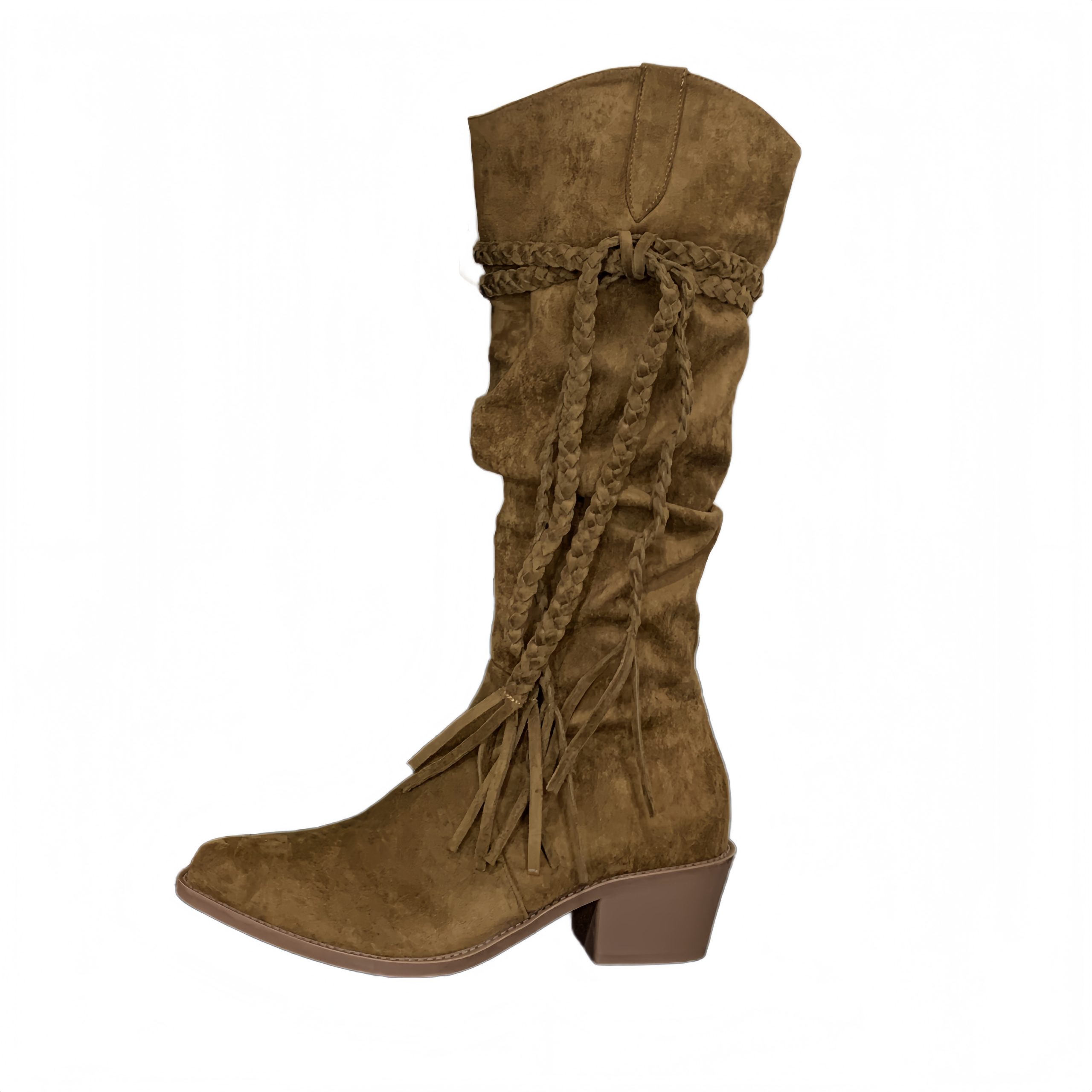 2026-new-retro-fringe-boots-chunky-heel-heightening-pointed-toe-over-knee-wasteland-knight-boots-slim-stacked-boots_4 2026 New Retro Fringe Boots Chunky Heel Heightening Pointed Toe Over Knee Wasteland Knight Boots Slim Stacked Boots