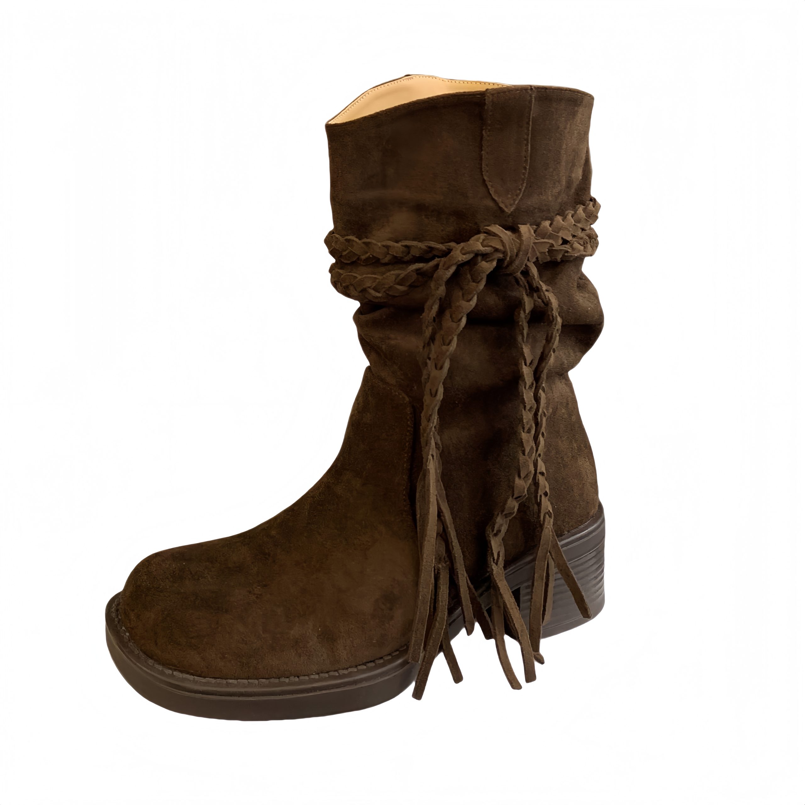 2026-new-wasteland-style-fringe-chunky-heel-riding-boots-retro-mid-calf-boots-slim-stacked-mid-calf-boots_4 2026 New Wasteland Style Fringe Chunky Heel Riding Boots Retro Mid Calf Boots Slim Stacked Mid Calf Boots