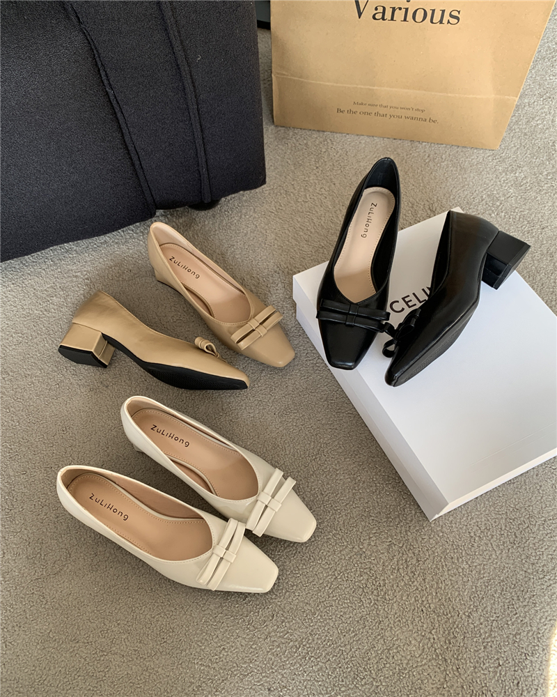 fairy-style-double-bow-pointed-toe-shallow-mouth-single-shoes-2024-spring-autumn-new-womens-loafers-fashion Fairy Style Double Bow Pointed Toe Shallow Mouth Single Shoes 2024 Spring Autumn New Women's Loafers Fashion