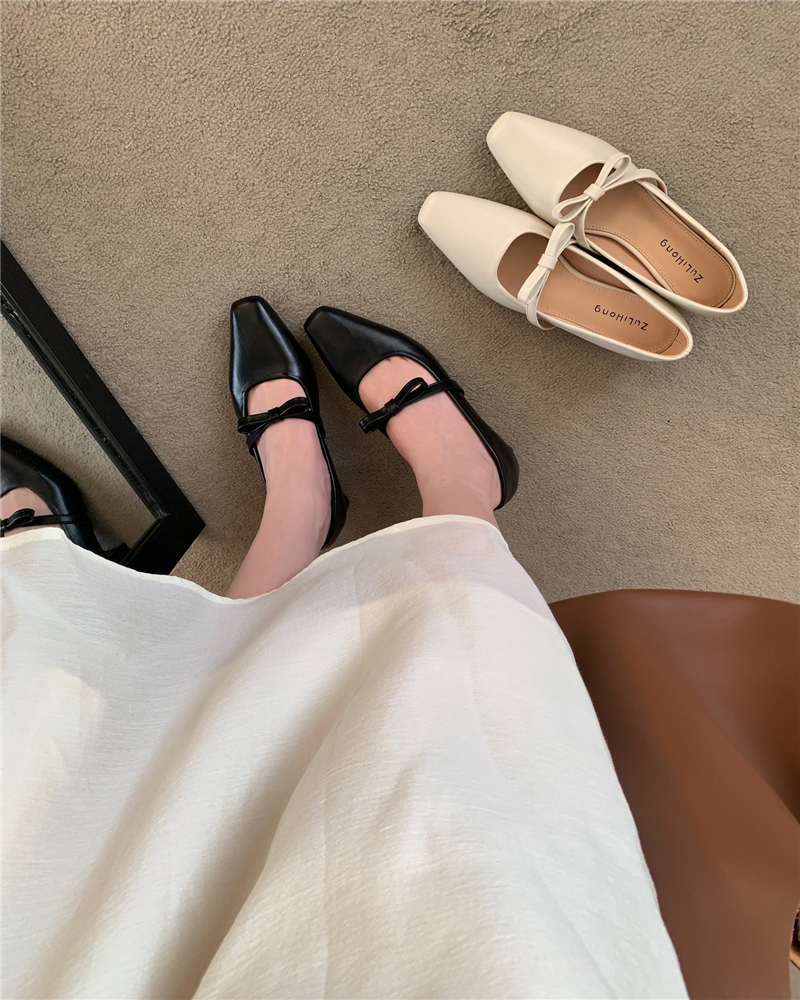 french-style-chunky-heel-mary-jane-shoes-for-women-2024-new-retro-square-toe-shallow-mouth-korean-version French Style Chunky Heel Mary Jane Shoes for Women 2024 New Retro Square Toe Shallow Mouth Korean Version