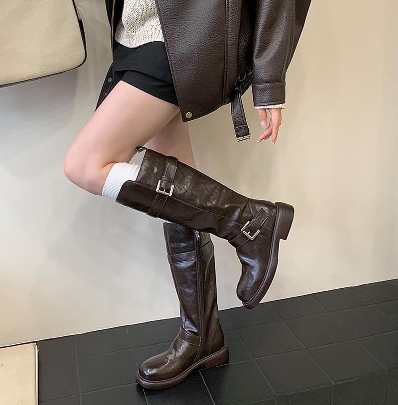 womens-hand-crinkle-oil-wax-leather-belt-buckle-motorcycle-short-boots-2025-autumn-winter-heavy-craft-knight-boots_1 Women's Hand-Crinkle Oil Wax Leather Belt Buckle Motorcycle Short Boots 2025 Autumn Winter Heavy Craft Knight Boots