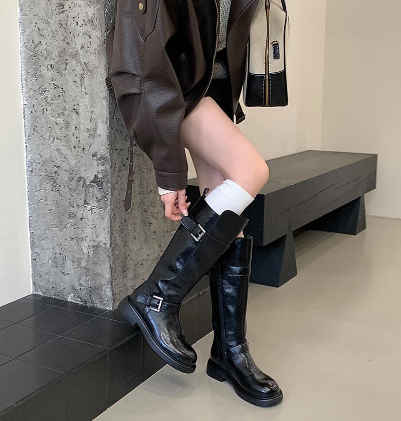 womens-hand-crinkle-oil-wax-leather-belt-buckle-motorcycle-short-boots-2025-autumn-winter-heavy-craft-knight-boots_2 Women's Hand-Crinkle Oil Wax Leather Belt Buckle Motorcycle Short Boots 2025 Autumn Winter Heavy Craft Knight Boots
