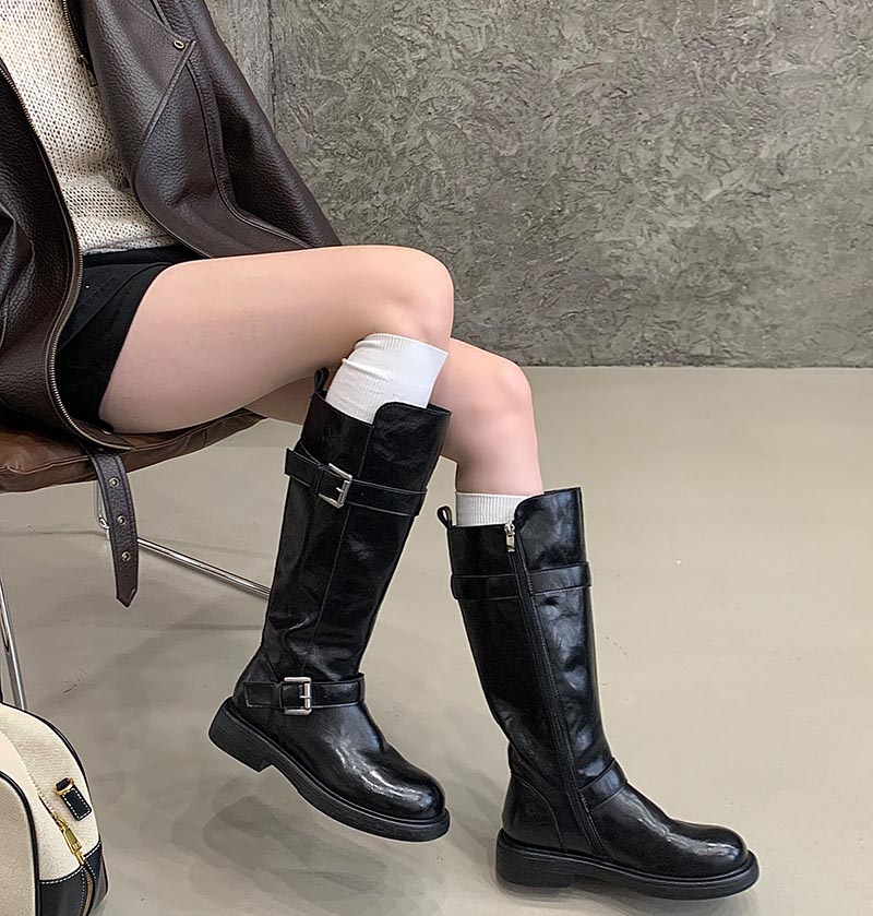 womens-hand-crinkle-oil-wax-leather-belt-buckle-motorcycle-short-boots-2025-autumn-winter-heavy-craft-knight-boots_3 Women's Hand-Crinkle Oil Wax Leather Belt Buckle Motorcycle Short Boots 2025 Autumn Winter Heavy Craft Knight Boots