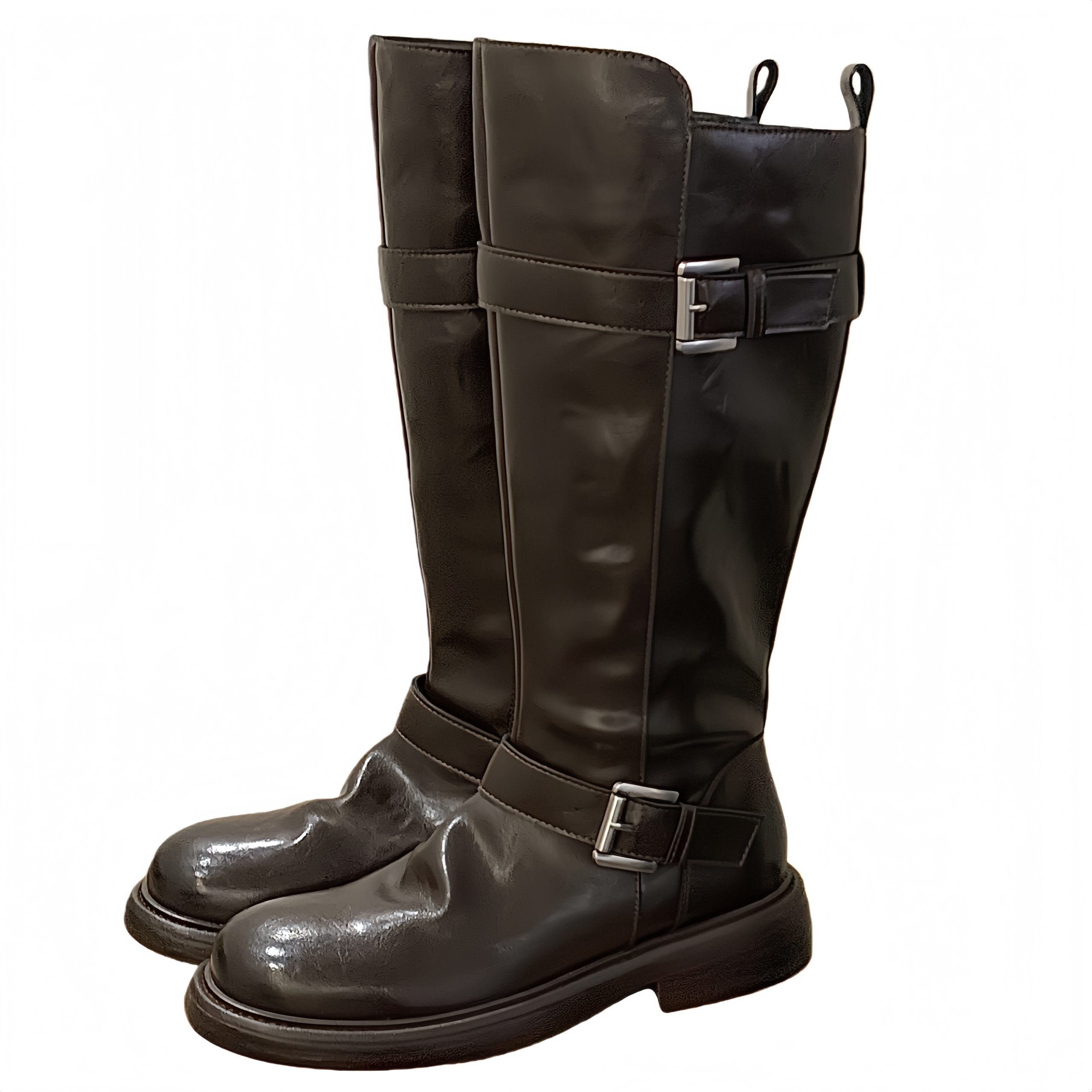 womens-hand-crinkle-oil-wax-leather-belt-buckle-motorcycle-short-boots-2025-autumn-winter-heavy-craft-knight-boots_4 Women's Hand-Crinkle Oil Wax Leather Belt Buckle Motorcycle Short Boots 2025 Autumn Winter Heavy Craft Knight Boots