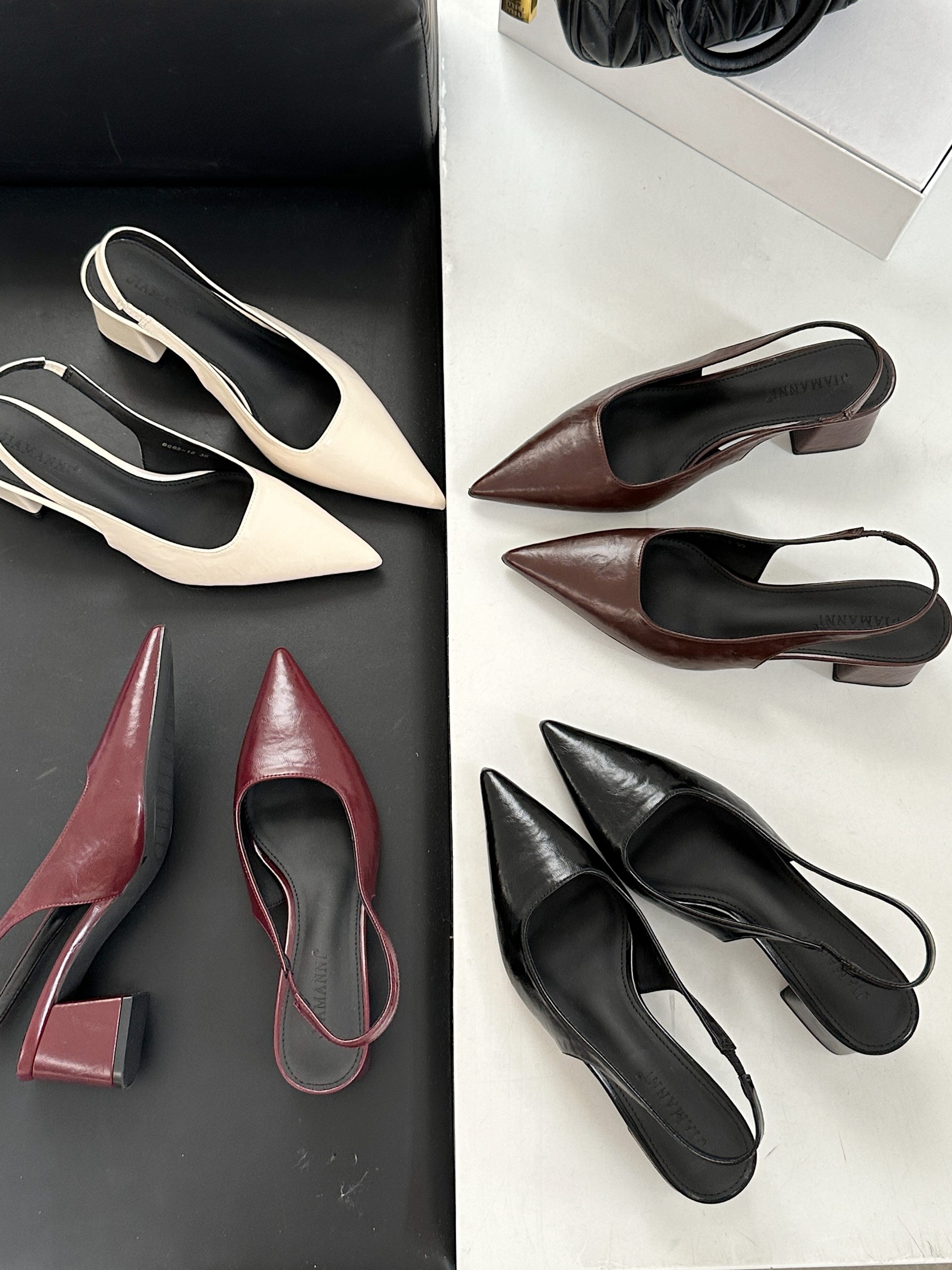 Women's Pointed Toe Chunky Heel Backless Sandals 2025 Spring Summer New Style - Style 4119f4