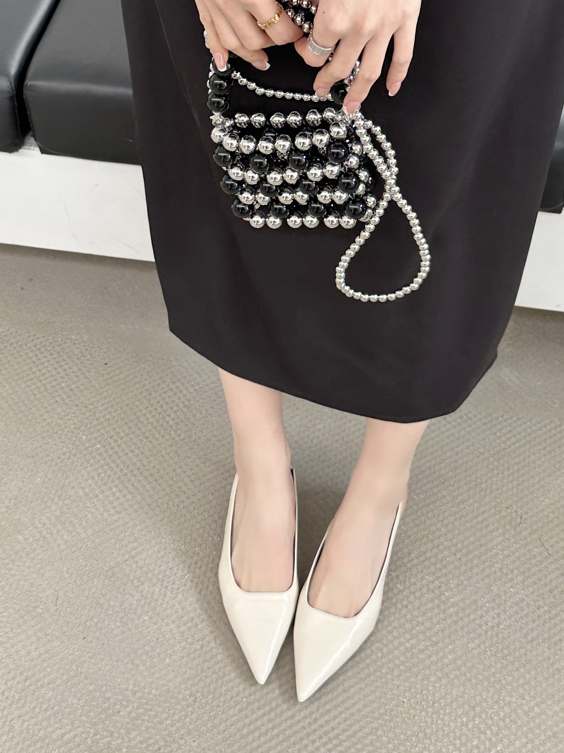 Women's Pointed Toe Chunky Heel Backless Sandals 2025 Spring Summer New Style - Style 4119f4
